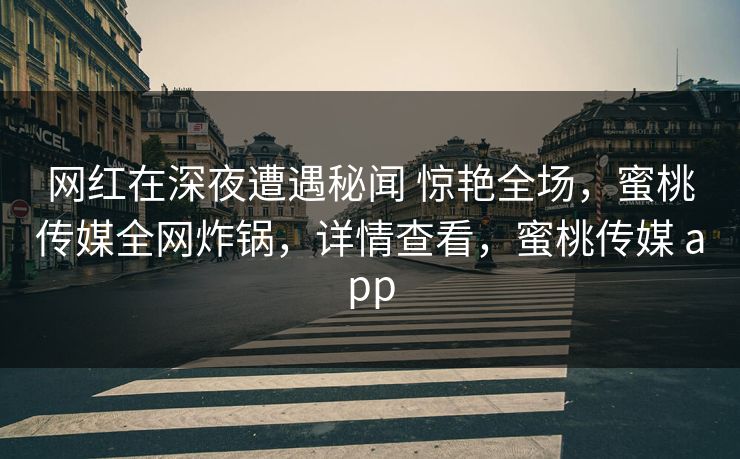 网红在深夜遭遇秘闻 惊艳全场，蜜桃传媒全网炸锅，详情查看，蜜桃传媒 app