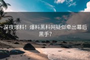深夜爆料！爆料黑料网疑似牵出幕后黑手？
