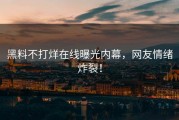 黑料不打烊在线曝光内幕，网友情绪炸裂！