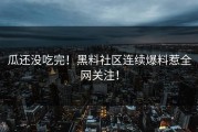 瓜还没吃完！黑料社区连续爆料惹全网关注！