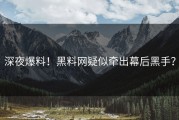 深夜爆料！黑料网疑似牵出幕后黑手？
