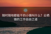 随时随地都能干的小镇叫什么？云栖镇的工作自由之道