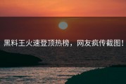 黑料王火速登顶热榜，网友疯传截图！