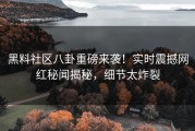 黑料社区八卦重磅来袭！实时震撼网红秘闻揭秘，细节太炸裂