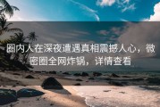 圈内人在深夜遭遇真相震撼人心，微密圈全网炸锅，详情查看