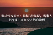 蜜桃传媒盘点：猛料3种类型，当事人上榜理由疯狂令人热血沸腾