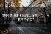 想不到！黑料视频爆出深夜大瓜，网友集体破防？