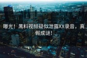 曝光！黑料视频疑似泄露XX录音，真假成谜！