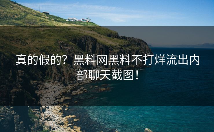 真的假的？黑料网黑料不打烊流出内部聊天截图！