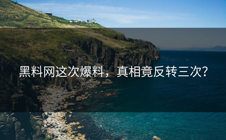 黑料网这次爆料，真相竟反转三次？