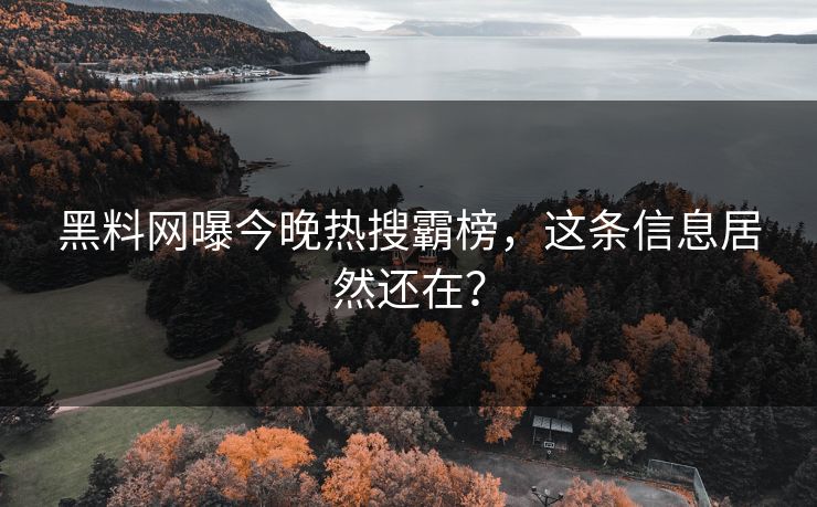 黑料网曝今晚热搜霸榜，这条信息居然还在？