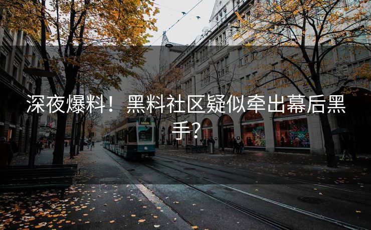 深夜爆料！黑料社区疑似牵出幕后黑手？