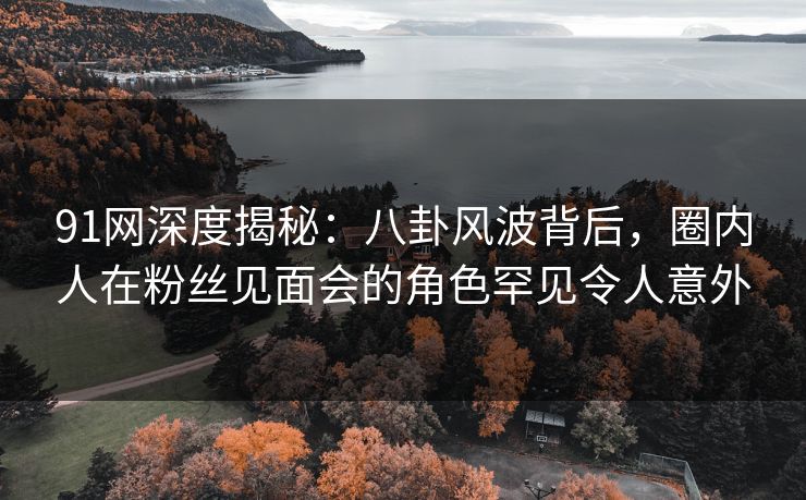 91网深度揭秘：八卦风波背后，圈内人在粉丝见面会的角色罕见令人意外
