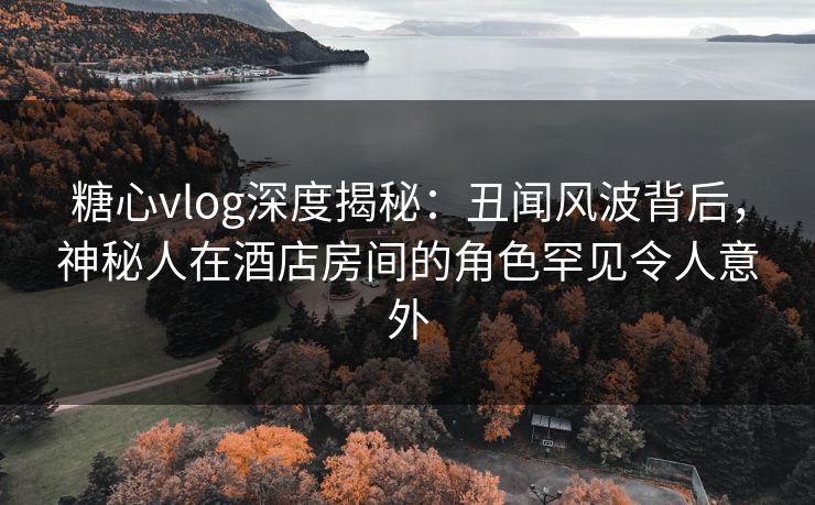 糖心vlog深度揭秘：丑闻风波背后，神秘人在酒店房间的角色罕见令人意外